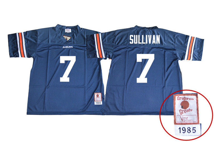 1985 Throwback Youth #7 Pat Sullivan Auburn Tigers College Football Jerseys Sale-Navy - Click Image to Close